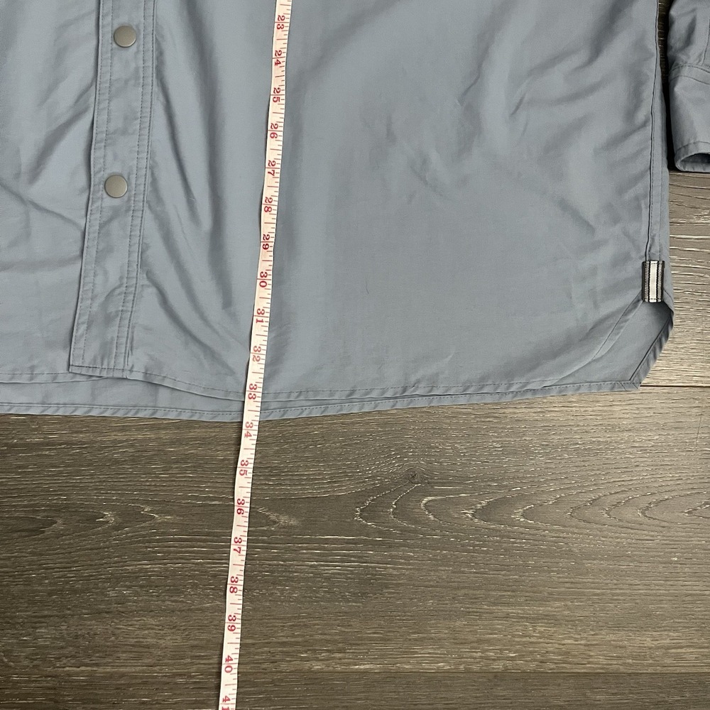 Duluth Trading Action Shirt Mens 2XL Blue Ripstop Fishing Vented Pockets Button - Picture 4 of 5